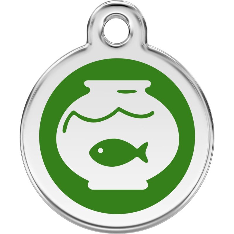 Pet ID Tags Fish Bowl Green