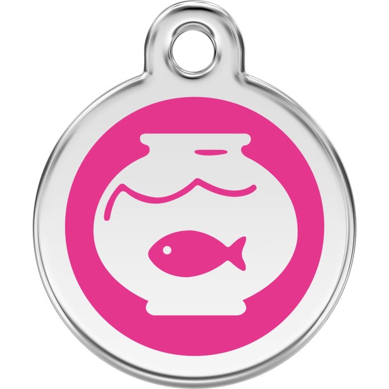 Pet ID Tags Fish Bowl Hot Pink
