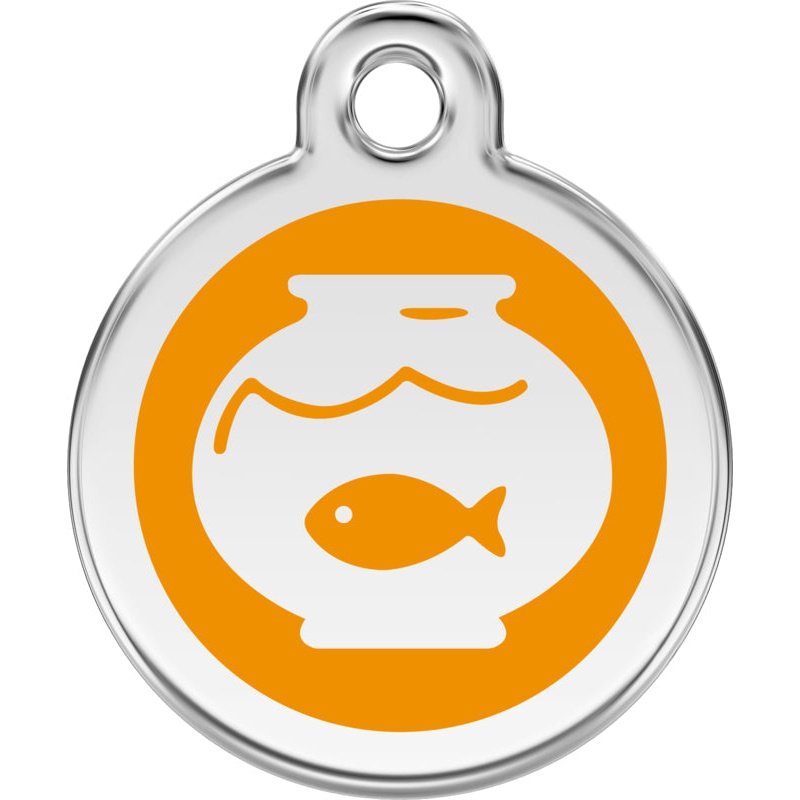 Pet ID Tags Fish Bowl Orange