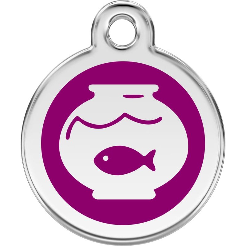 Pet ID Tags Fish Bowl Purple