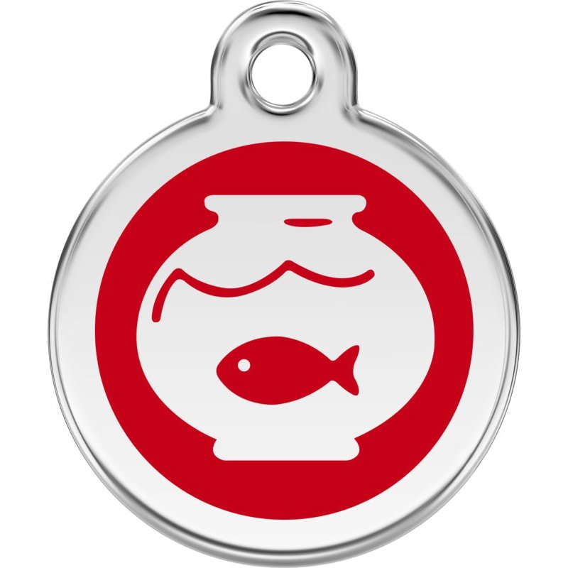Pet ID Tags Fish Bowl Red
