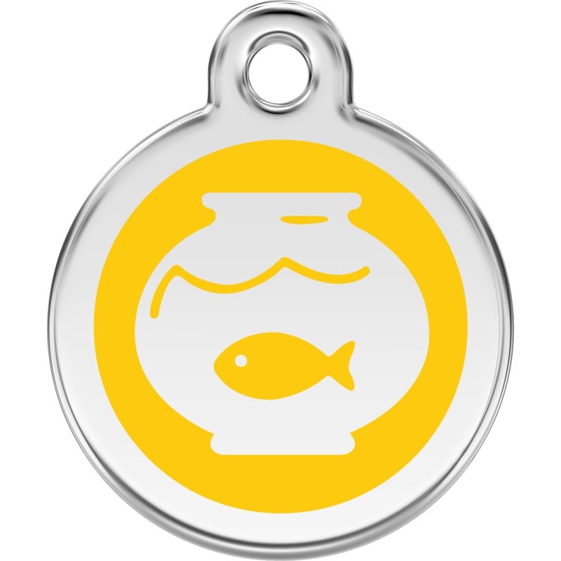 Pet ID Tags Fish Bowl Yellow