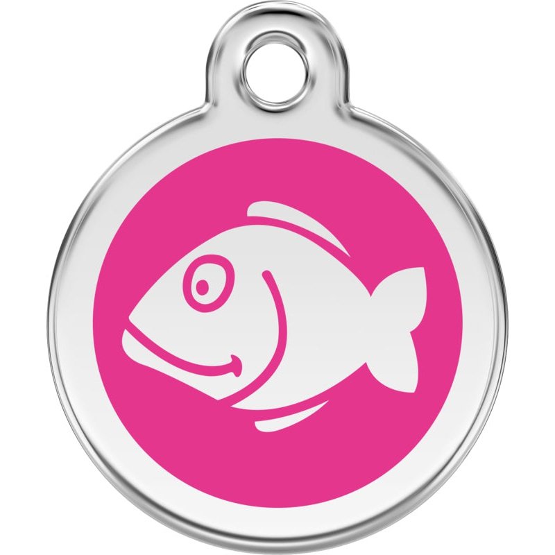 Pet ID Tags Fish Hot Pink