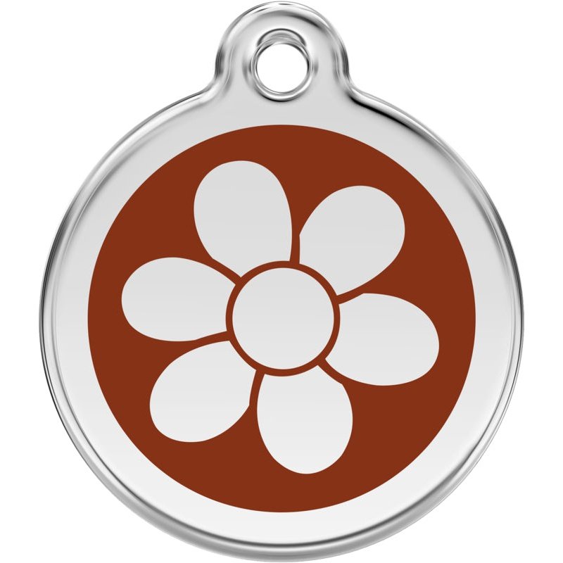 Pet ID Tags Flower Brown