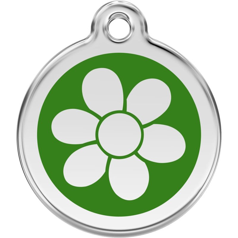 Pet ID Tags Flower Green