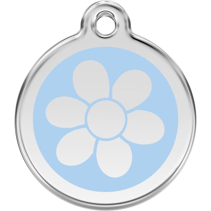 Pet ID Tags Flower Light Blue