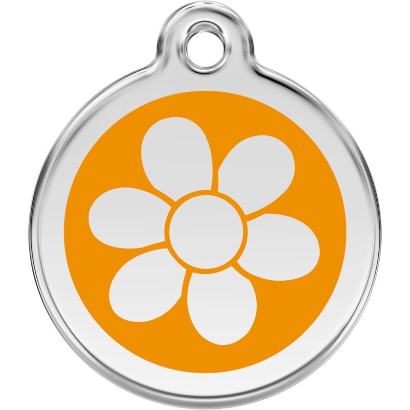 Pet ID Tags Flower Orange