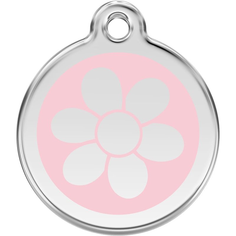 Pet ID Tags Flower Light Pink