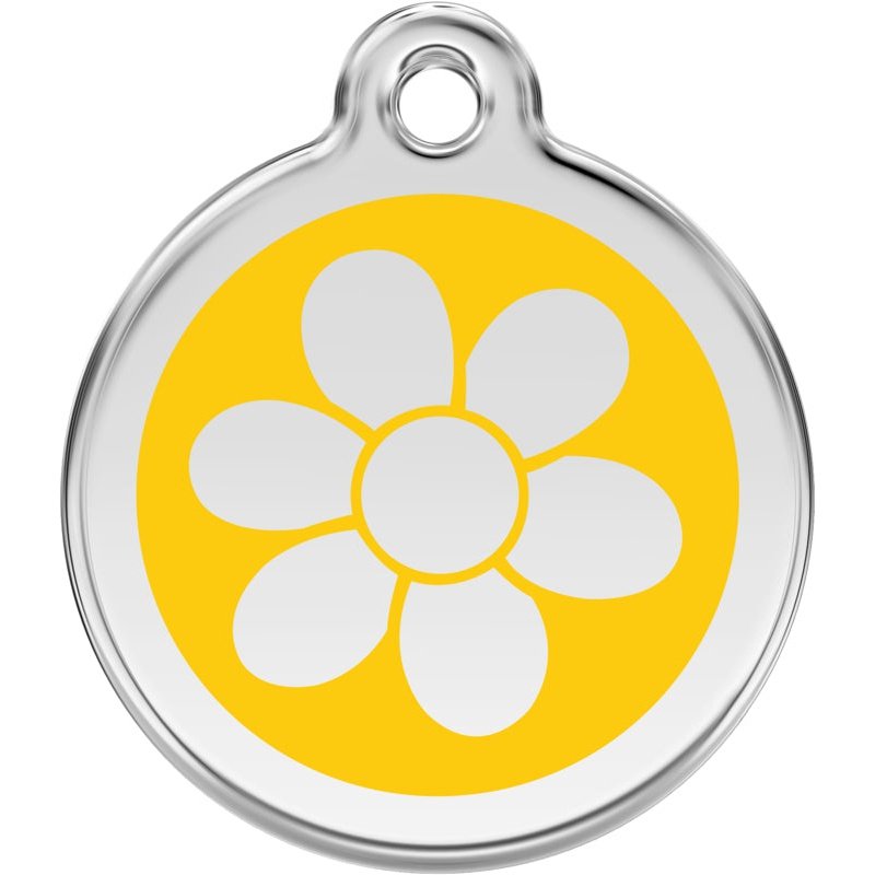 Pet ID Tags Flower Yellow