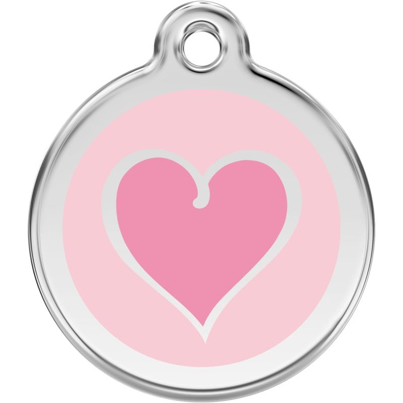 Pet ID Tags Heart 2 Pink