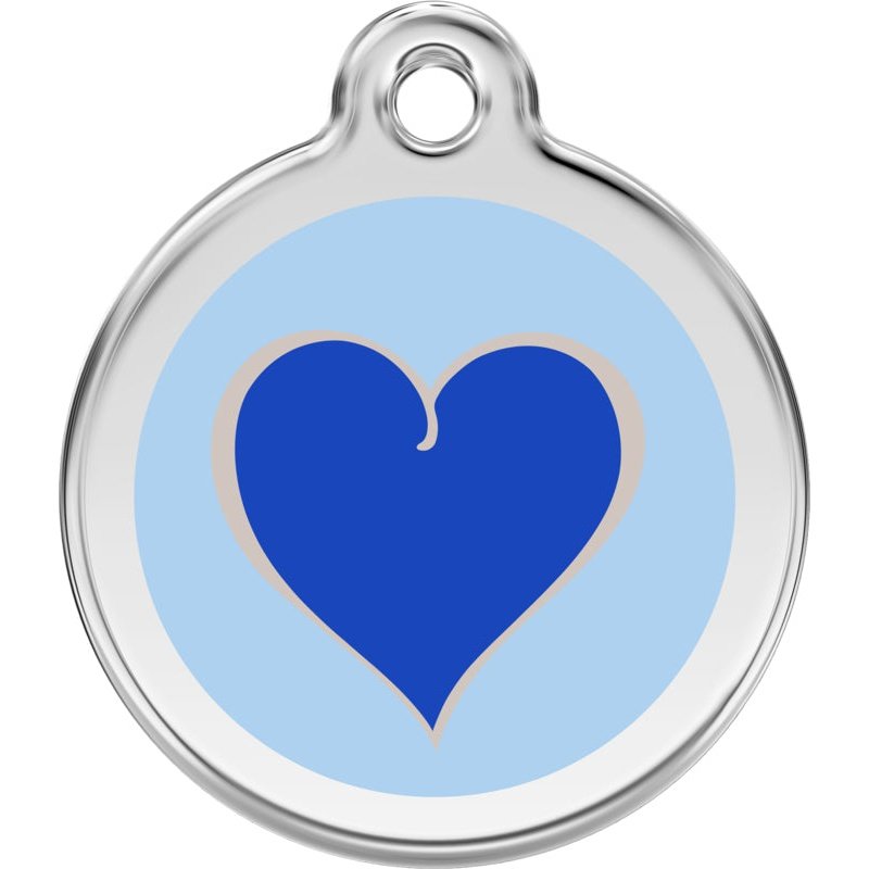 Pet ID Tags Heart 2 Dark Blue