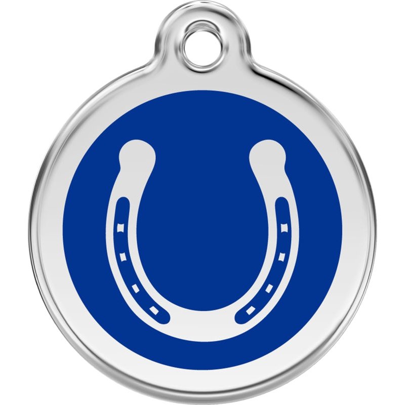 Pet ID Tags Horseshoe Dark Blue