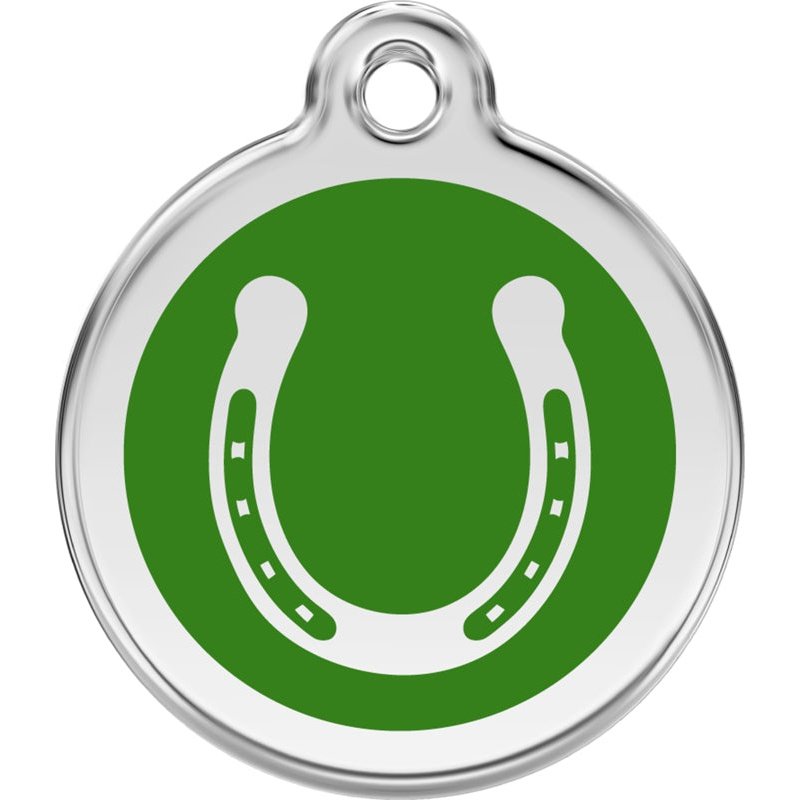 Pet ID Tags Horseshoe Green