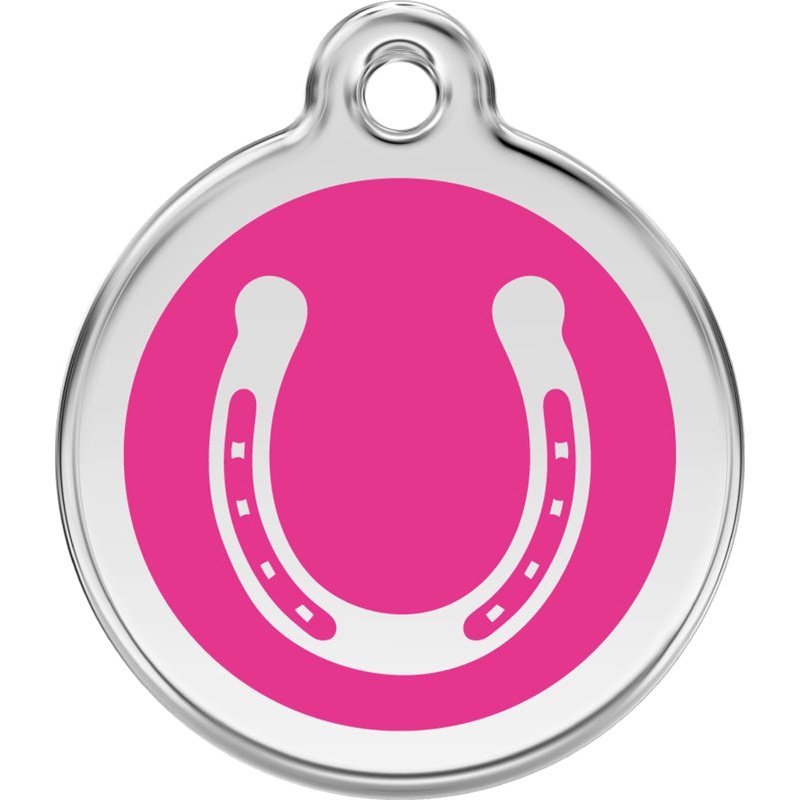 Pet ID Tags Horseshoe Hot Pink