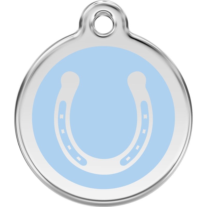 Pet ID Tags Horseshoe Light Blue