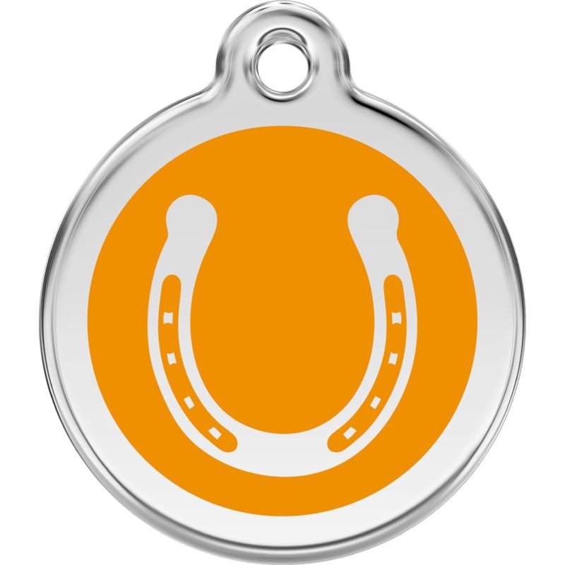 Pet ID Tags Horseshoe Orange