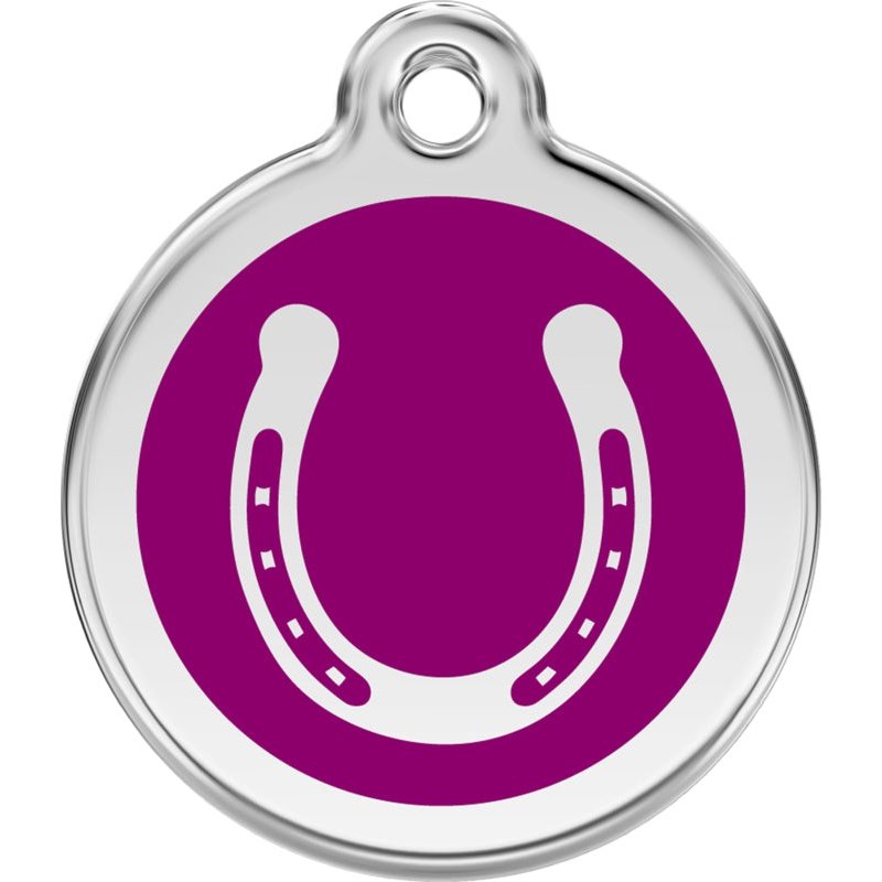 Pet ID Tags Horseshoe Purple