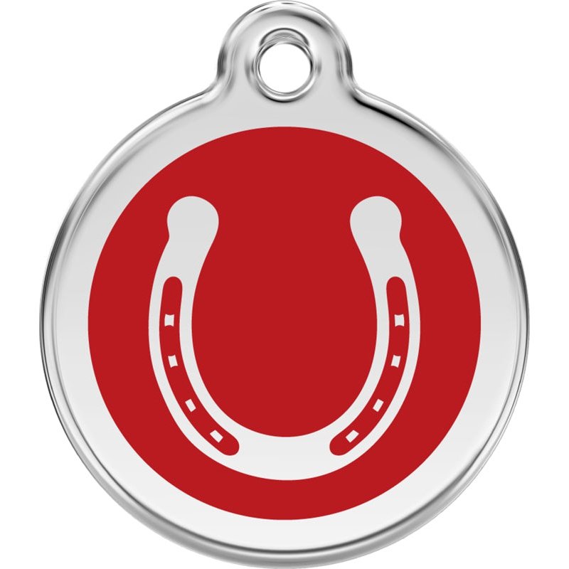 Pet ID Tags Horseshoe Red