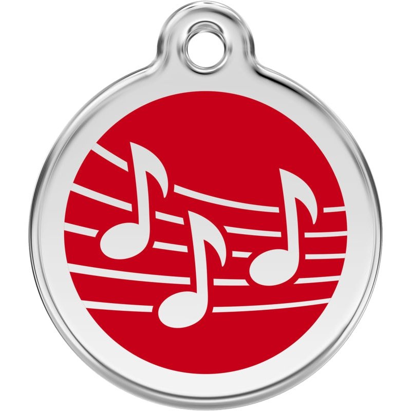 Pet ID Tags Music Red
