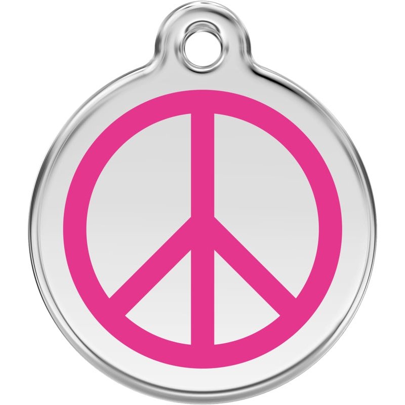 Pet ID Tags Peace Hot Pink