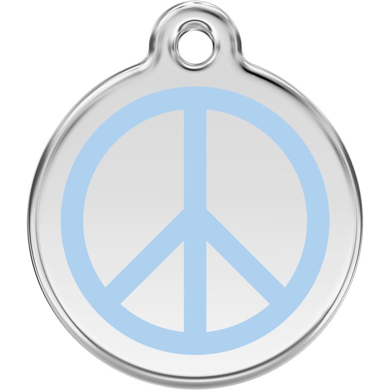 Pet ID Tags Peace Light Blue