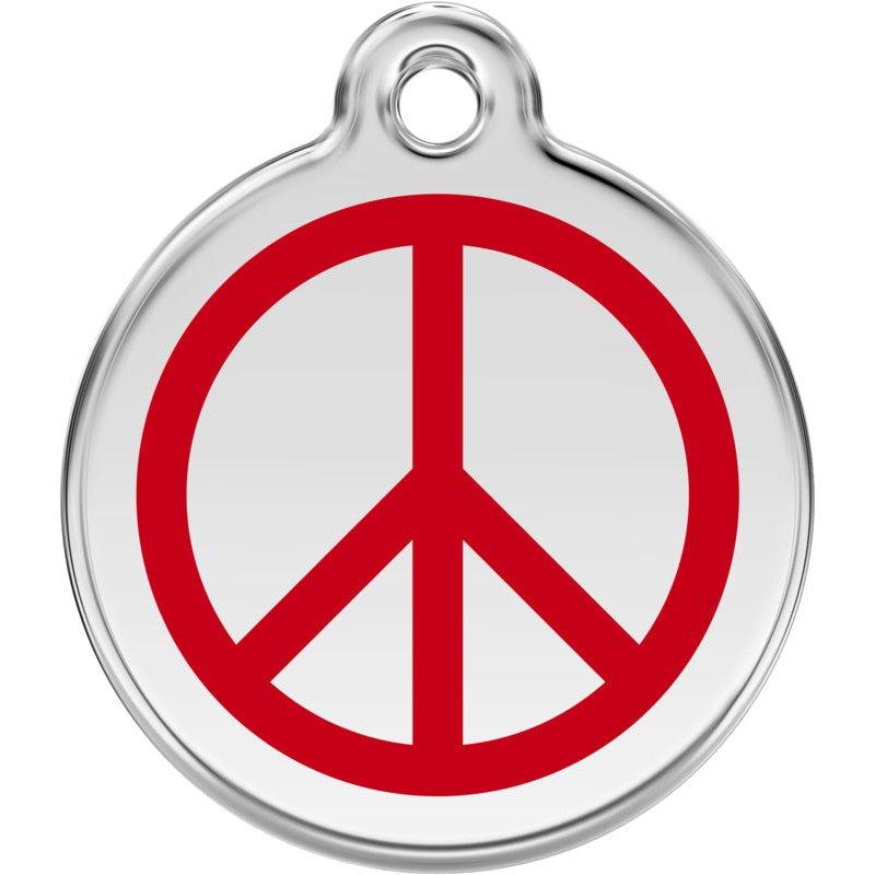 Pet ID Tags Peace Red
