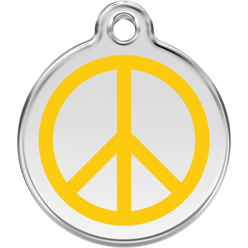 Pet ID Tags Peace Yellow