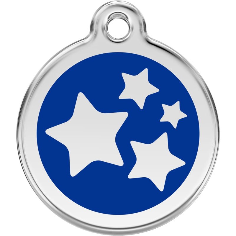 Pet ID Tags Stars Dark Blue
