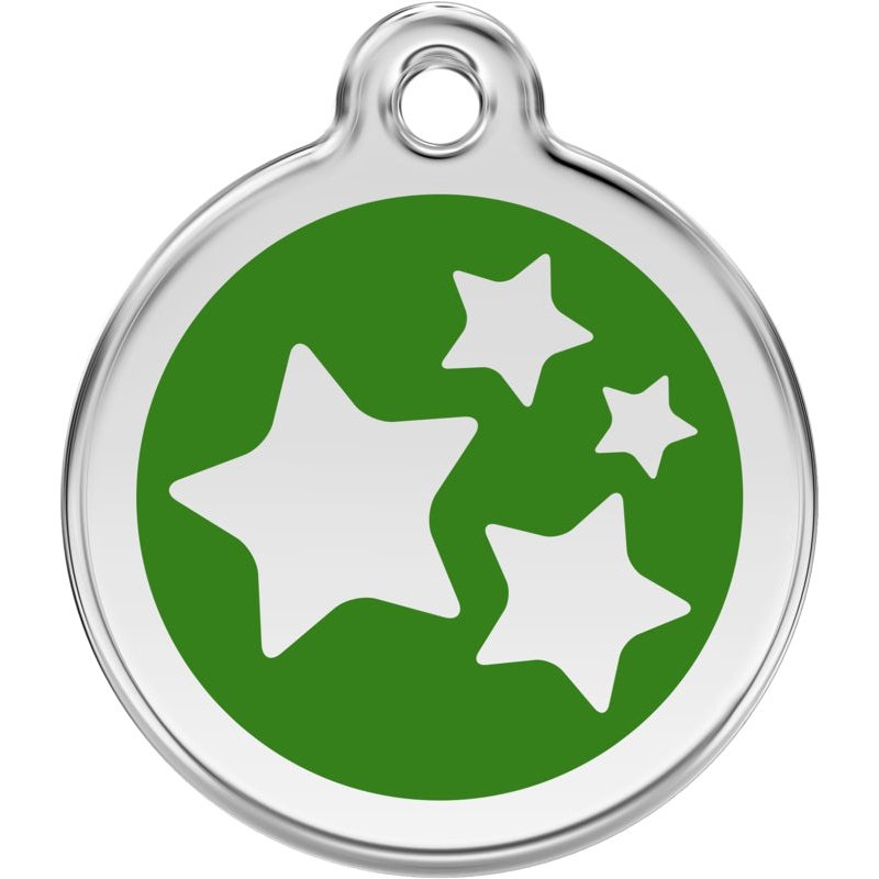 Pet ID Tags Stars Green