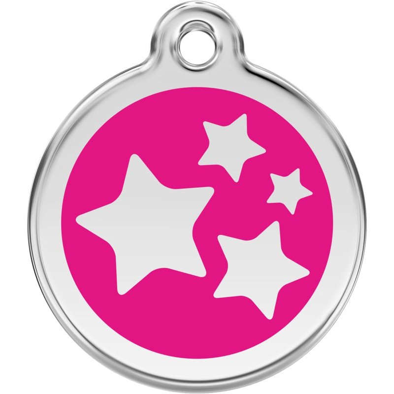 Pet ID Tags Stars Hot Pink