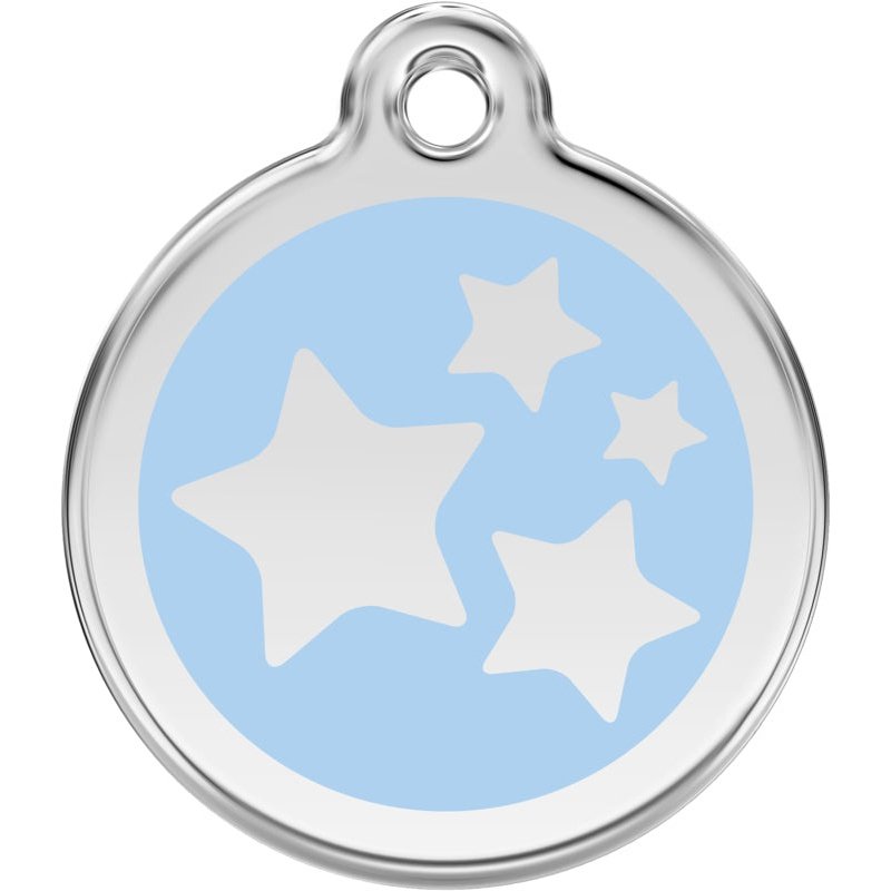 Pet ID Tags Stars Light Blue