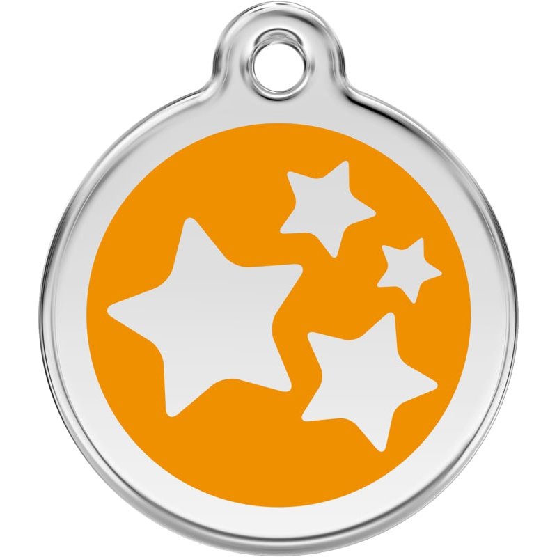 Pet ID Tags Stars Orange