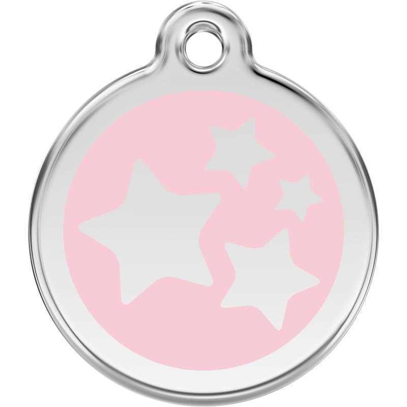 Pet ID Tags Stars Light Pink