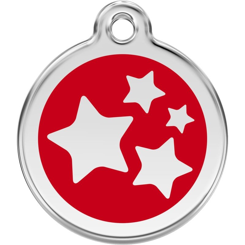 Pet ID Tags Stars Red