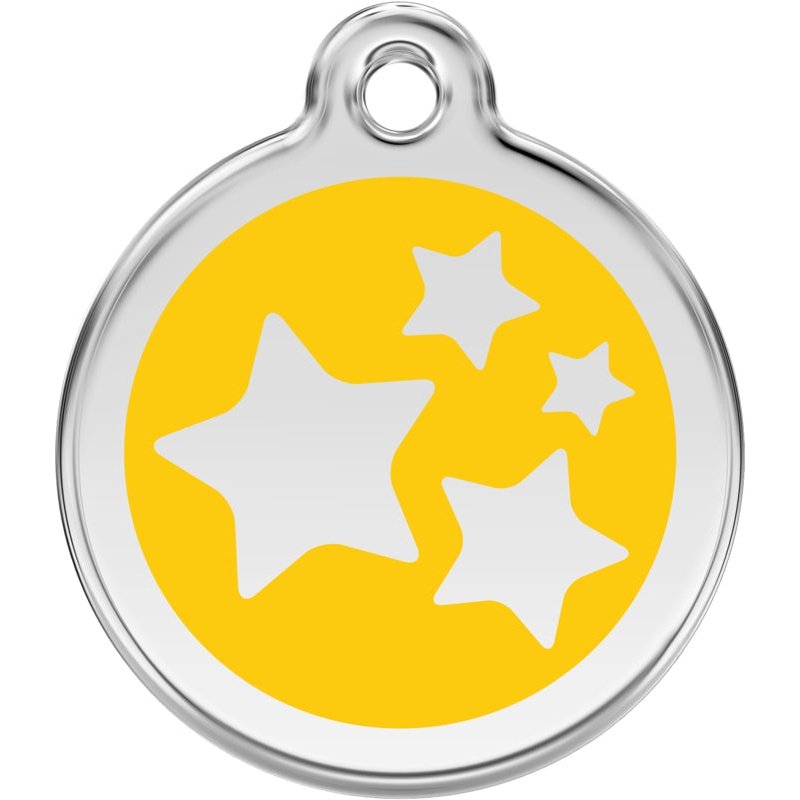 Pet ID Tags Stars Yellow