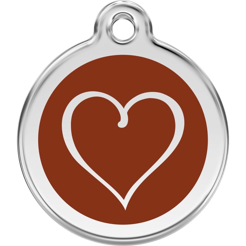 Pet ID Tags Tribal Heart Brown
