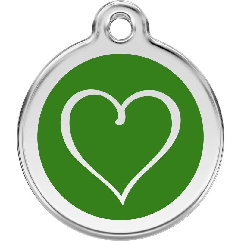 Pet ID Tags Tribal Heart Green