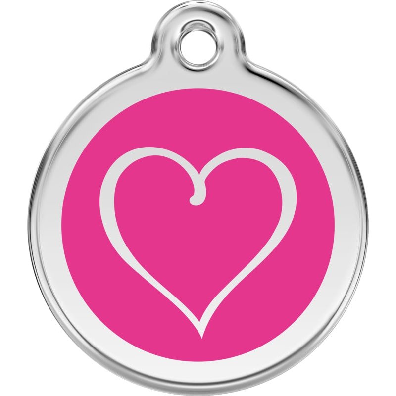 Pet ID Tags Tribal Heart Hot Pink