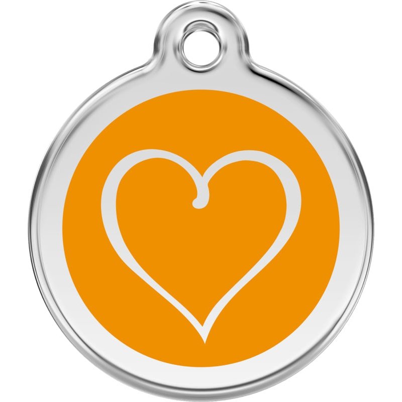 Pet ID Tags Tribal Heart Orange