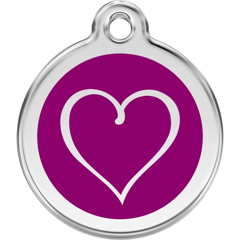 Pet ID Tags Tribal Heart Purple
