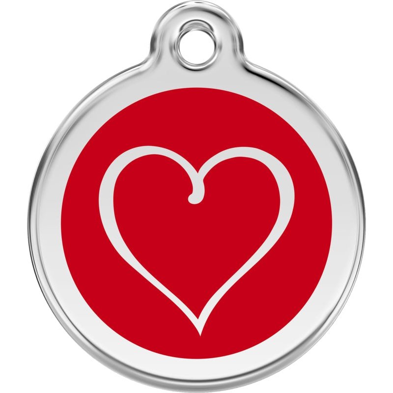 Pet ID Tags Tribal Heart Red