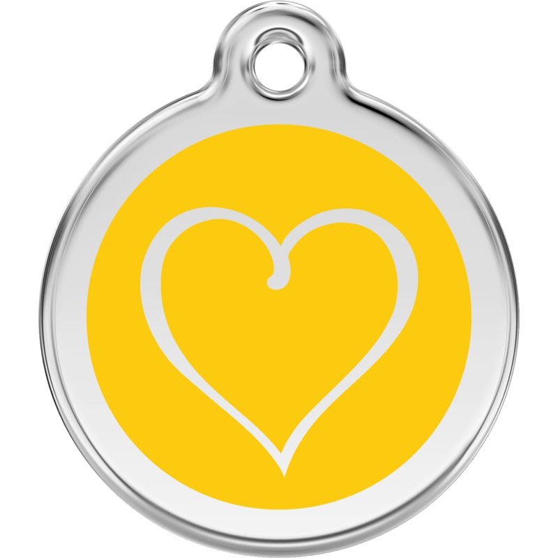 Pet ID Tags Tribal Heart Yellow