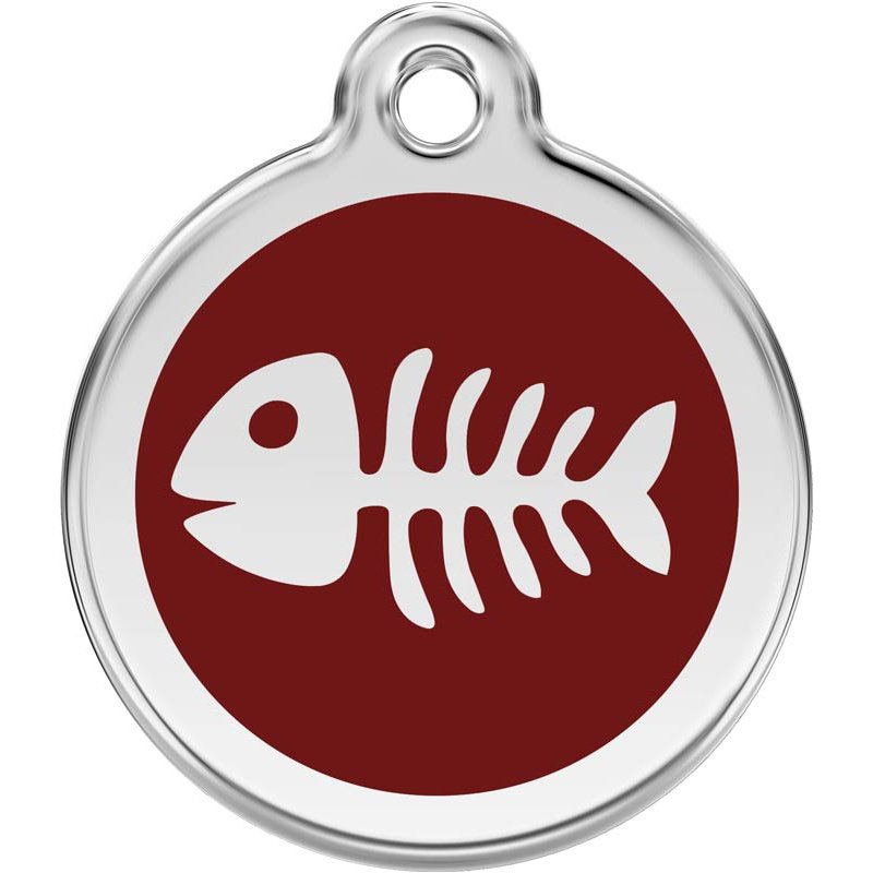 Pet ID Tags Fish Bone Brown