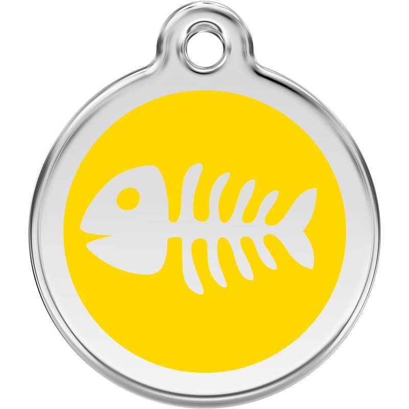 Pet ID Tags Fish Bone Yellow