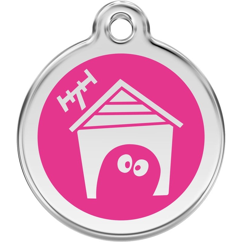 Pet ID Tags Pet House Hot Pink