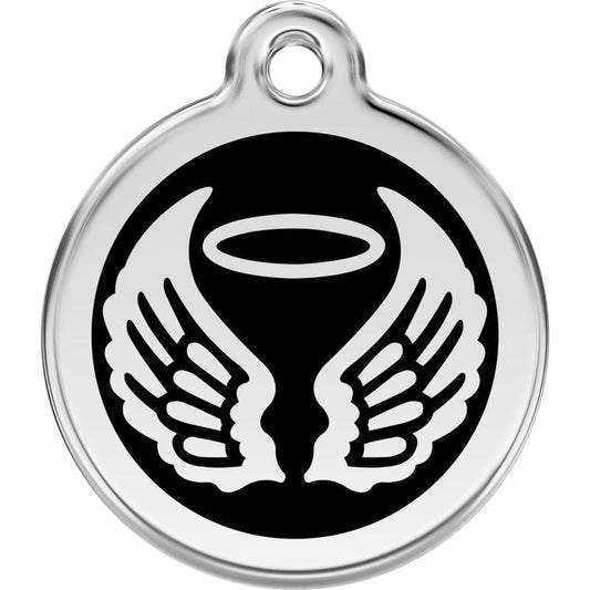 Pet ID Tags Angel Wings Black