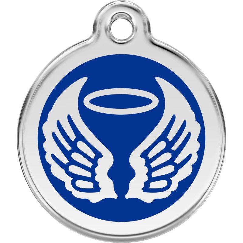 Pet ID Tags Angel Wings Dark Blue