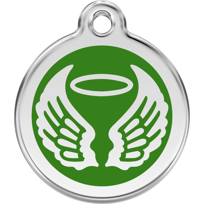 Pet ID Tags Angel Wings Green