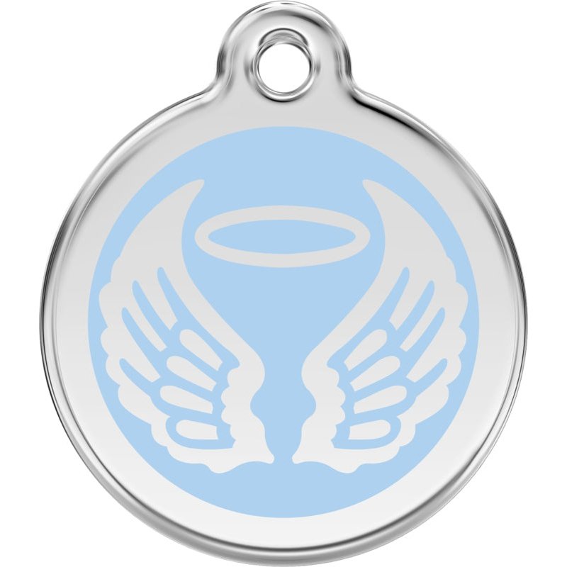 Pet ID Tags Angel Wings Light Blue