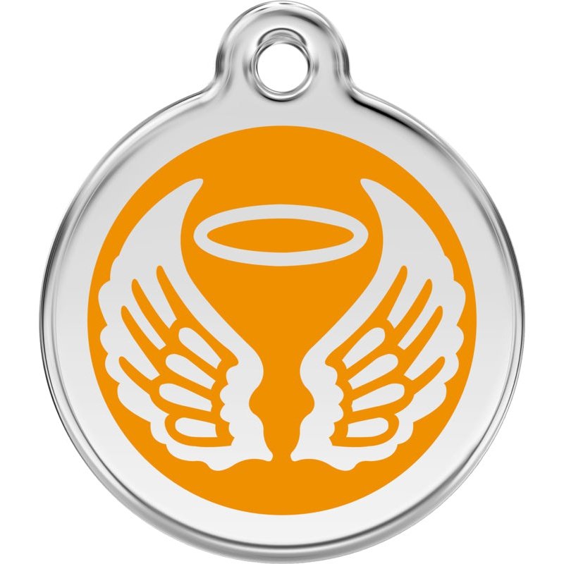 Pet ID Tags Angel Wings Orange